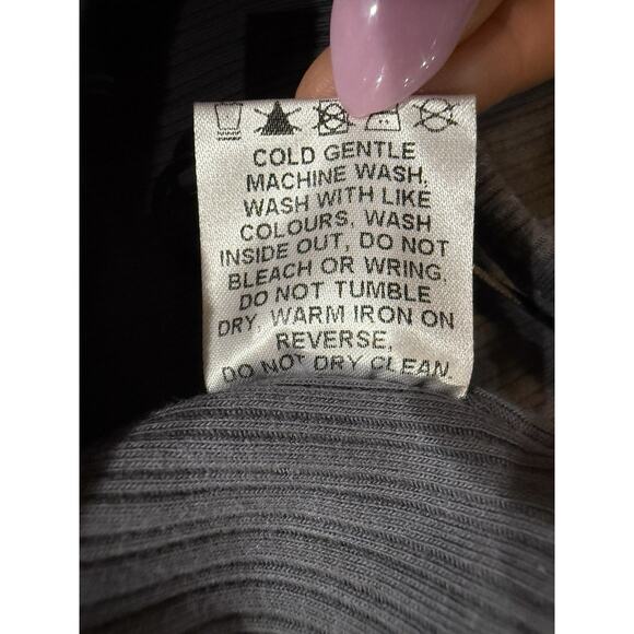 NWT PRINCESS POLLY Nicola Bodysuit Slate Gray Ribbed Criss Cross Thong Stretch 8 - Picture 12 of 16